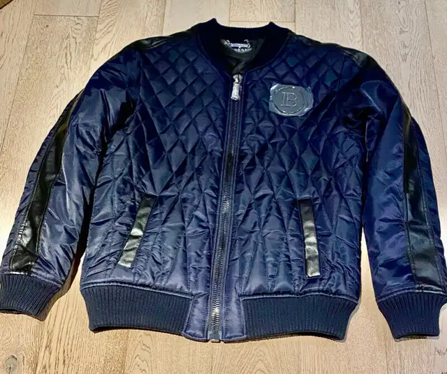 BALMAIN PARIS MENS BOMBER WITH LEATHER TRIM JACKET BRAND NEW LRG in Men's in Laval / North Shore - Image 2