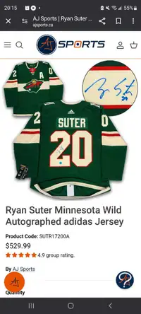 Ryan suter Minnesota wild signed jersey. 100 obo 