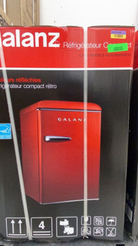 Galanz | Rouge et Noir | Réfrigérateur compact rétro