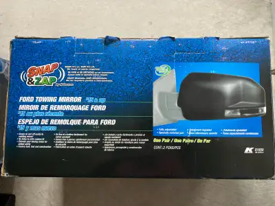 FORD F150 TOWING MIRRORS BRAND NEW, NEVER USED, STILL PACKED IN THE BOX SNAP & ZAP TO BE USED ON FOR...