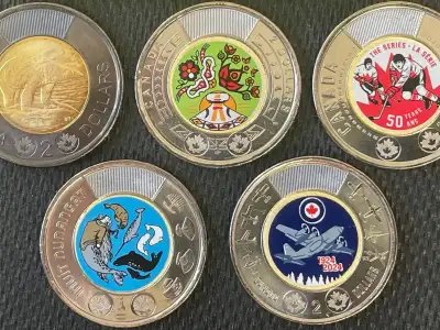 Canadian Toonies-Assorted Styles & Colours Pick up Brampton L6Y, View more