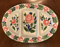 Hand Painted Ceramic Divided Platter