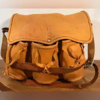 Vintage 70a cool genuine unisex leather bag