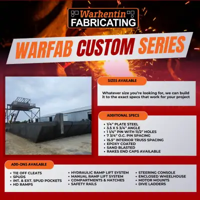 Ready to transform your waterway journey? Check out our custom-made barges at Warkentin Fabricating!...