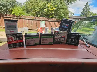 I'm offering an assortment of used motorcycle, ATV, and lawn tractor batteries, available in both 6v...