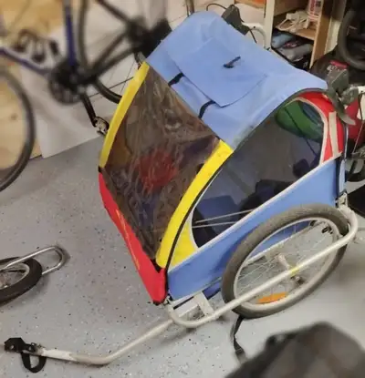 Remorque à vélo/poussette pour 2 enfants ou bagages, View more