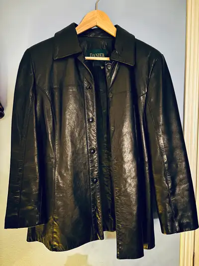 Danier Black Leather Jacket - Size M, View more