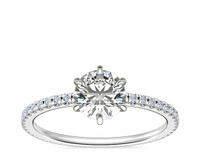 1.40 Carat Round Cut Lab Diamond Accented Engagement Ring