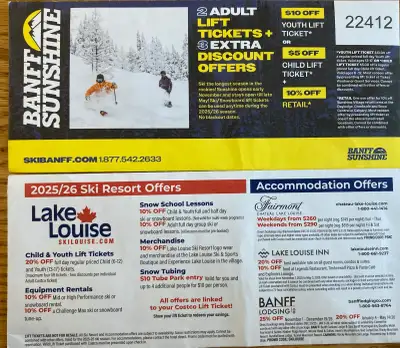 Lift tickets for Lake Louise and Sunshine, View more