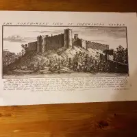 Six English Midland Castle Prints with History Numbered