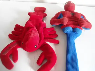 TWO NOVELTY GOLF HEAD COVERS  2, View more