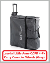 (NEW) Laerdal Little Anne QCPR 4-Pk Carry Case c/w Wheels (Grey)