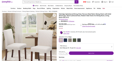 Upholstered Dining Chair, Parsons Style Fabric Dining Chairs, View more