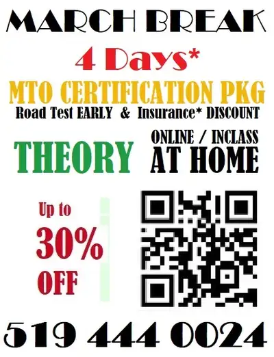 DRIVING SCHOOL march break special Byron & area, View more