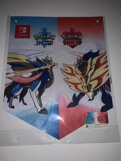 Pokemon Sword & Shield Galar Region Two Sided Felt Banner Flag, View more