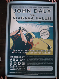 Golf John Daly poster vs Niagara Falls 2005 Signed by John Daly