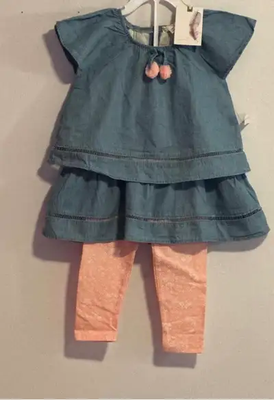 GIRLS 2PC Jessica Simpson LEGGINGS SUITE (SIZE:24 MONTHS), View more