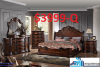 BEDROOM BED DRESSER MIRROR CHEST NIGHT TABLE WOODEN ARV