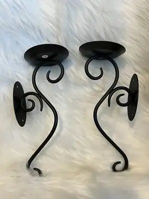 Vintage Metal Wall Candle Holder Set of 2 | Partylite Black Meta, View more
