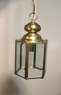 INDOOR HANGING BRASS LANTERN-EXCELLENT CONDITION!