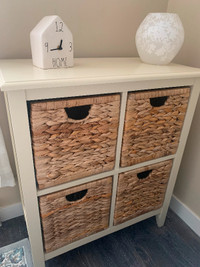 Small dresser with wicker baskets