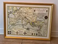 Cadre carte itinéraire et historique des croisades