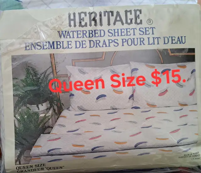 NEW Queen Size Bed sheets $15 Other set $8 both $20