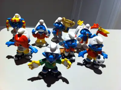 Smurfs - New 2000 Complete "Soccer" Smurf Set of 8, View more