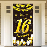 16TH BIRTHDAY DECORATIONS-24 PCS INCL.3 FABRIC BANNERS