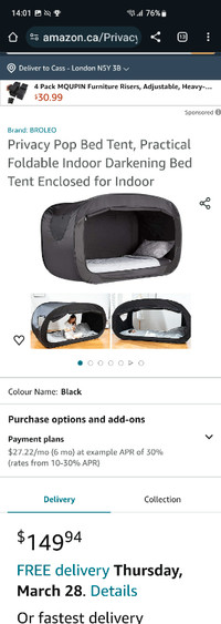 Privacy pop bed tent double size