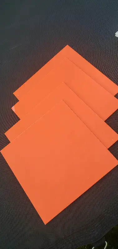 NOMINAL SIZE - Each orange plexiglass sheet measures 12x12 in/ 30x30 cm and is 1/8 inch (3mm) thick....