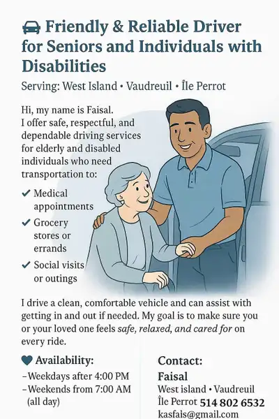 Driver for elderly and disabled. DOOR TO DOOR, View more
