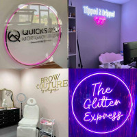 Custom Signs Business Neon Acrylic Metallic for Events Stores