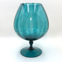Vintage Mid Century Modern Large Empoli Art Glass Goblet Vase