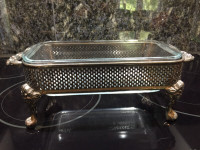 Footed Silver server with insert