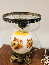 Vintage Hurricane lamp Gone with the wind floral lamp 