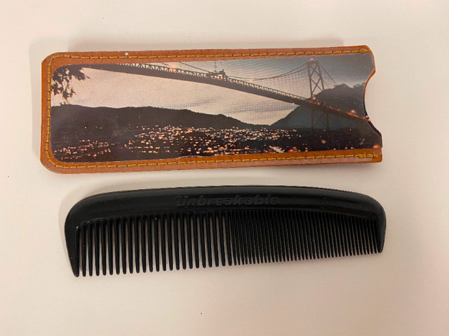 Vintage Unbreakable Plastic Comb in Vancouver Leather Case in Arts & Collectibles in Hamilton