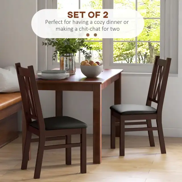 Pine Wood Kitchen Table Chair with PU Leather Cushion for Living in Chairs & Recliners in Markham / York Region - Image 3