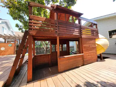 Kids Outdoor 2 Level Playhouse with Slide, View more