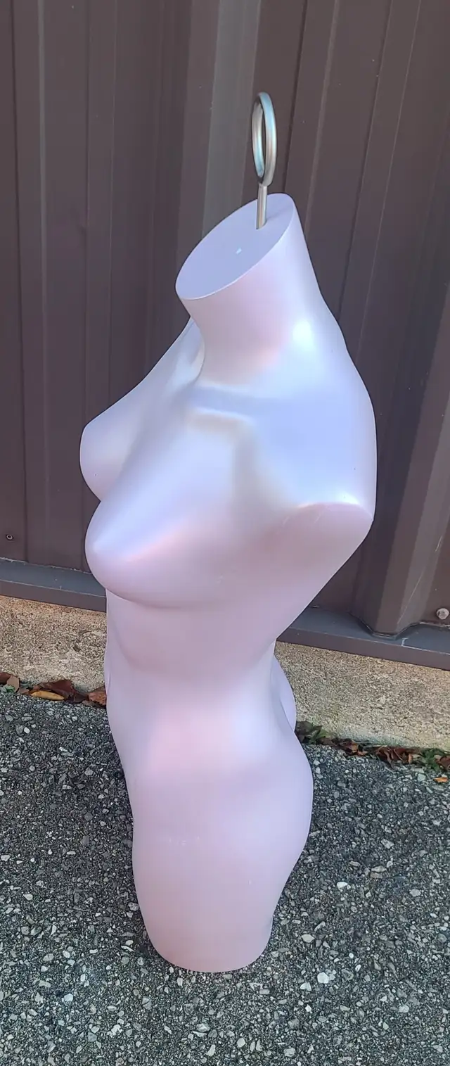 Plastic woman's torso display mannequin.64959982430337120
