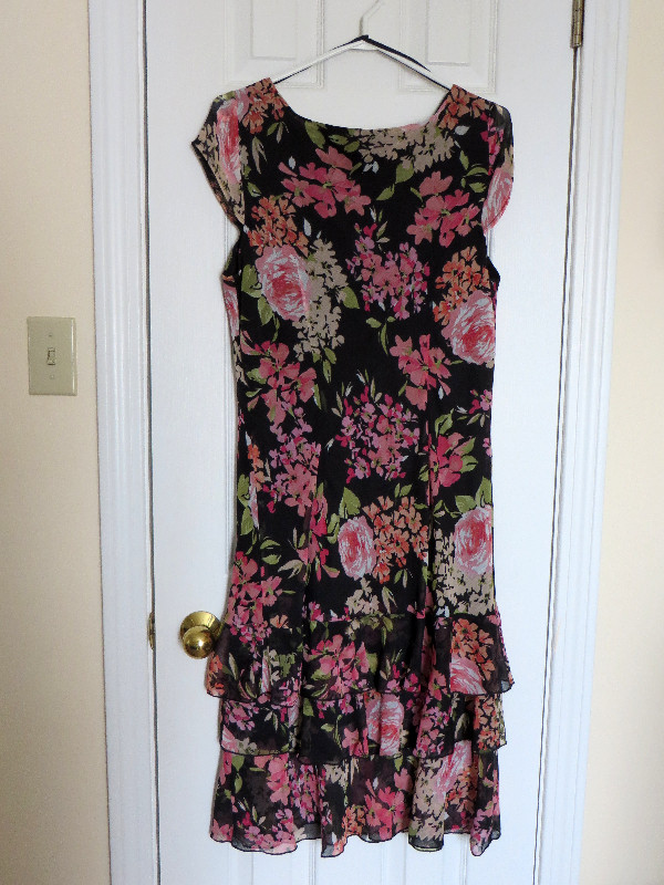 Black dress with pink flowers. in Women's - Dresses & Skirts in Fredericton - Image 2