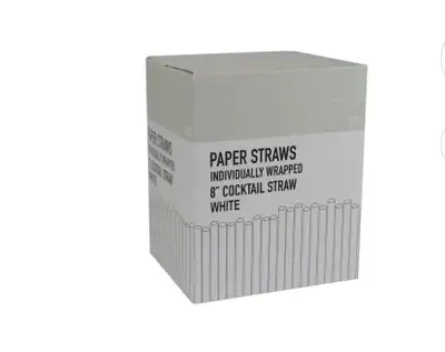 Brand New in Box! I have a brand new box of Galligreen Sip N Save 8" White Paper Straws .Individuall...