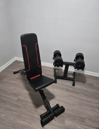 For sale is a Pair of NuoStyle Adjustable Dumbbells, these goes up to 70lbs and also comes with the...