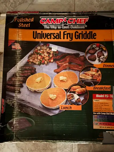 - UNIVERSAL Single Fry Griddle - 14 X 16 Inches. - HEAVY DUTY Polished Steel. - WEIGHS Approx 10 Pou...