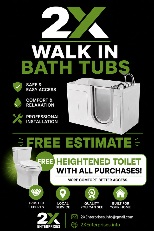 2X Walk In Bath Tubs