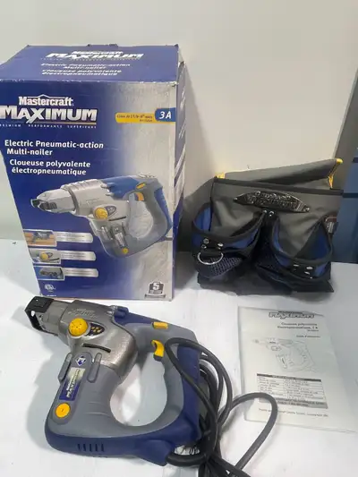 This Mastercraft Maximum electric pneumatic multi-nailer is in used condition but ready to help with...