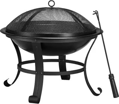 22”Dx19.5”H,  Outdoor Fire Pit Steel Round Fire Bowl. , View more