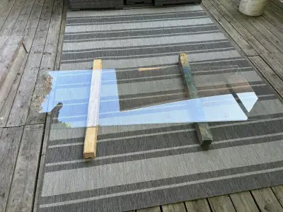 10 pieces of tempered glass 27 x 75 inches. Like new.  