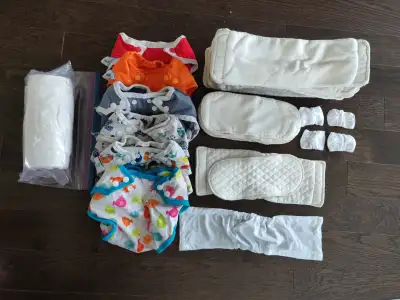 Tidy Tots Ultimate Diaper Set: 12 inserts 6 covers 8 boosters 4 training tabs 1 swim liner fits 10-3...