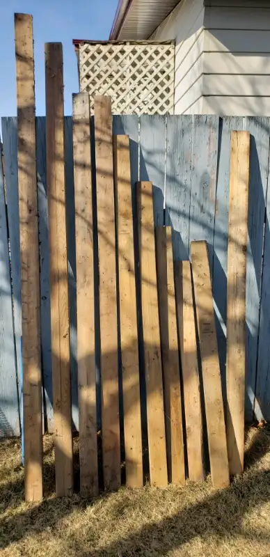 Various length of 2×4 for home project, all for $30 Various length of plumbing/gas pipe and some fen...